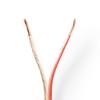 CAVO ALTOPARLANTE NEDIS CAGW4000TR1000 PER ALTOPARLANTI FLESSIBILE, TRASPARENTE DIMENSIONI: 2 X 4 mm²
